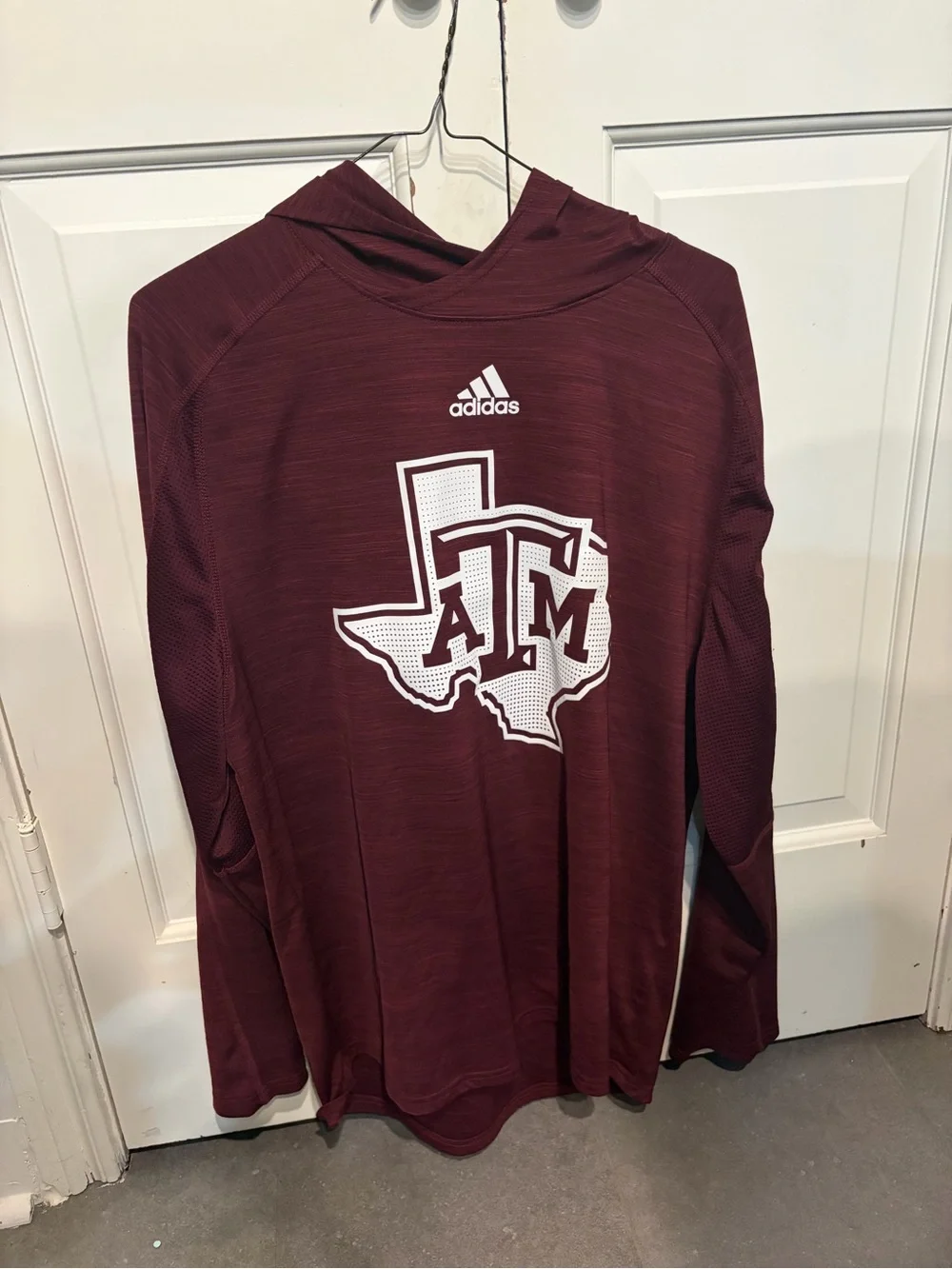 adidas Maroon Texas A&M Logo Hooded Performance Top - Kids